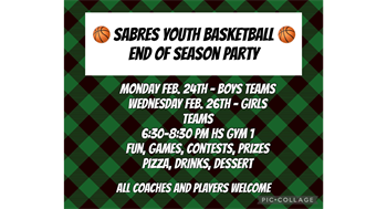 End of Season Party - Sabre Youth Basketball